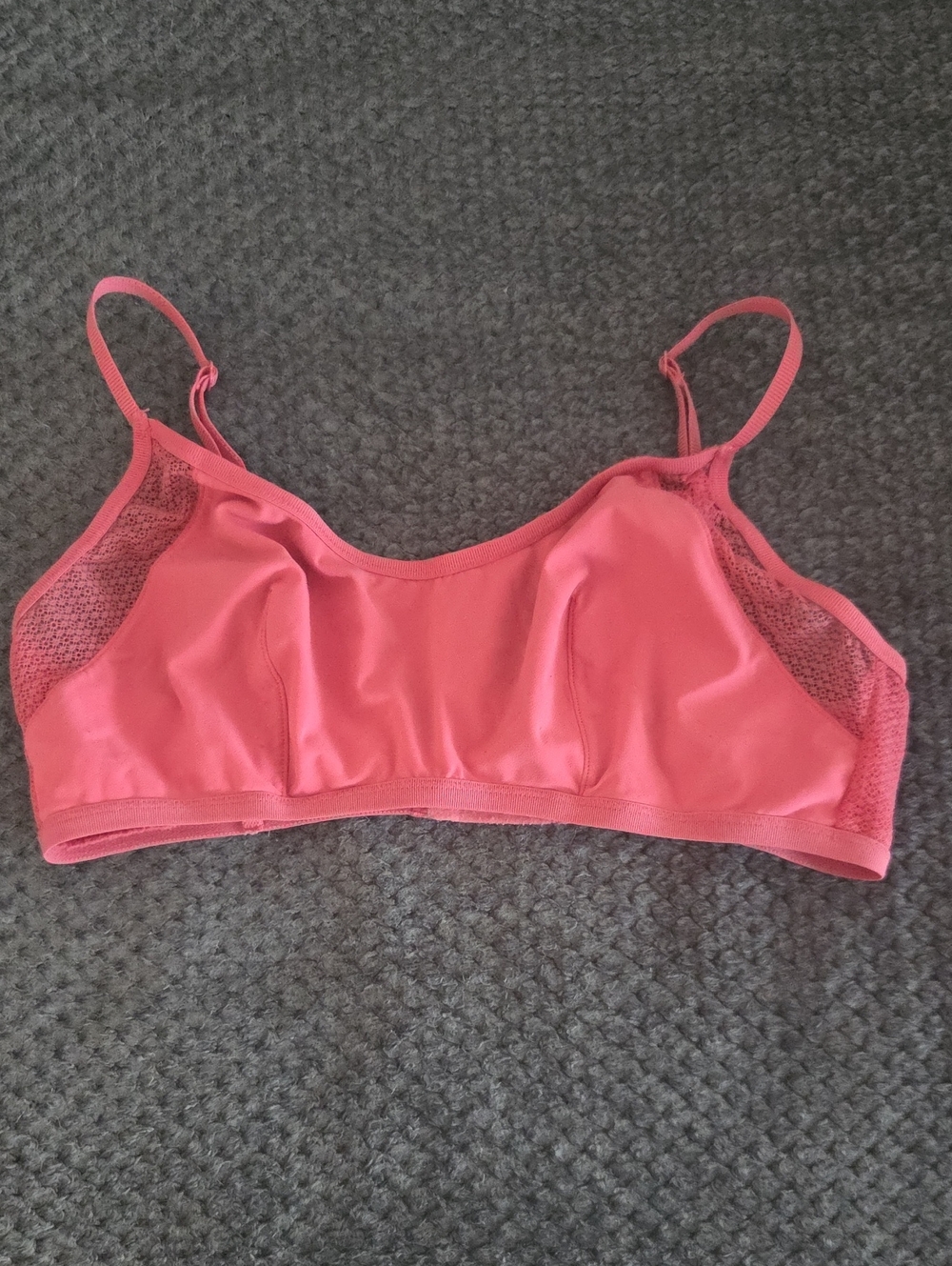 Victoria's Secret Coral Lace-Trim Bralette Size Large